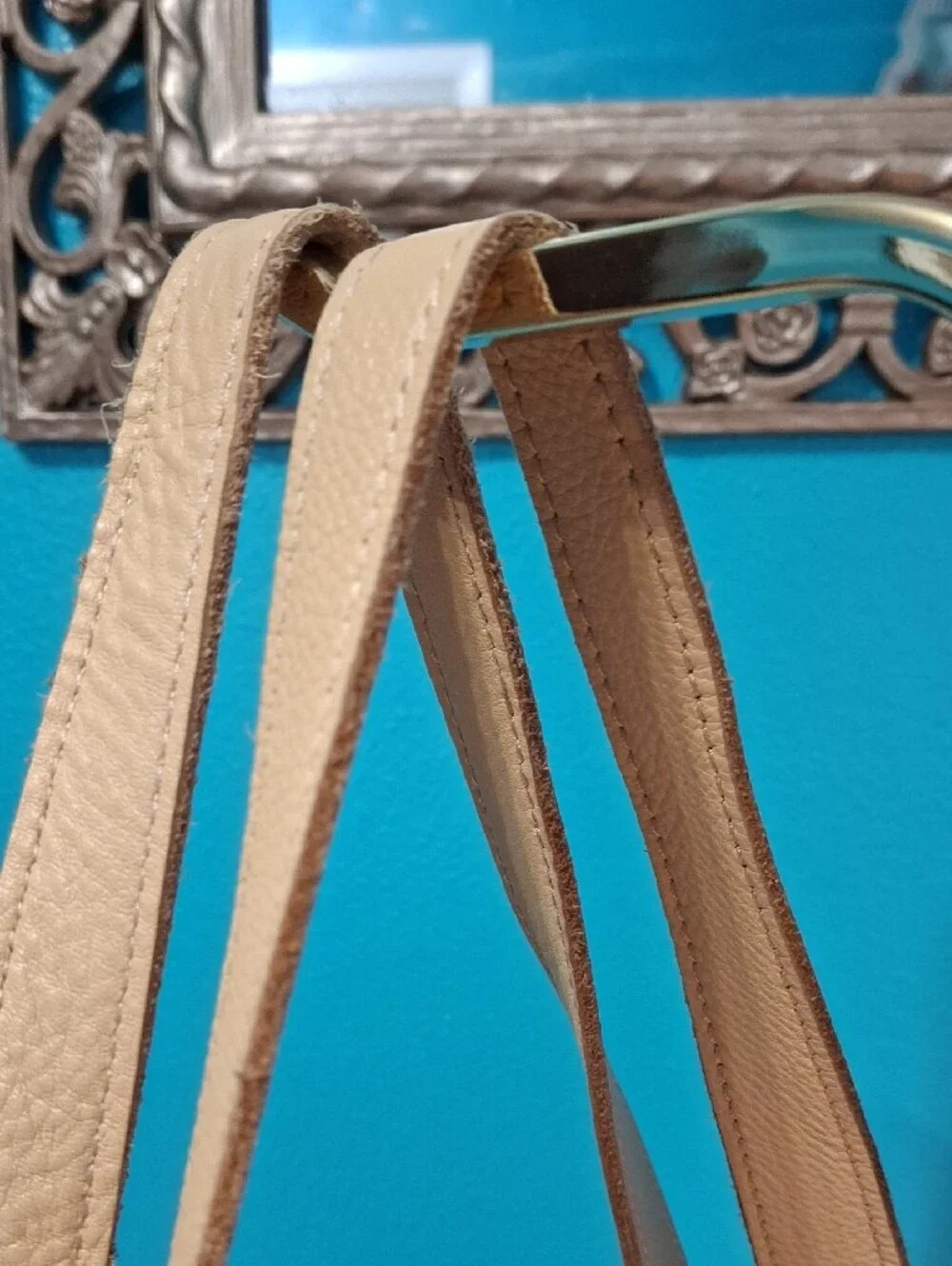 The Sak HUNTLEY Leather Hobo with Tassel Accent in Color Natural - Picture 7 of 13